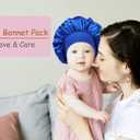 3 Pcs Baby Bonnets for Sleeping,Silk Sleep Cap for Baby Girls and Boys (One Size, A3-black,blue,burgundy)