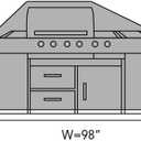 Covermates Classic Island Grill Cover - All-Weather Heavy Duty Outdoor BBQ Cover with Mesh Vents, Water-Resistant 12-Gauge Vinyl Protection for Large Island Grills, 98 Inch, Classic Tan
