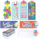 Boxed Birthday Cards with Envelopes  60 Pack Assorted Blank Greeting Cards for All Ages, Unisex Card Assortment with 12 Fun Designs, 4x6 Inches, 250 GSM Premium Cardstock, Bulk Birthday Set