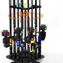 Fishing Rod Holders for Garage, 360 Rotating Vertical Fishing Rod Rack, Metal Fishing Pole Stand Holds 16 Rods, Fishing Gear Equipment Storage Organizer for Ground, Fishing Gifts for Men