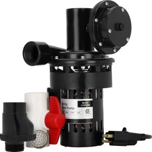 Automatic Utility Sink Pump Includes Drain Screen Check Valve & Ball Valve
Installed Directly Under Sink, 1/3 HP, 115V, Gravity-free Drainage