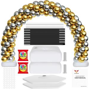 Updated Balloon Arch Kit, 21ft Adjustable Balloon Arch Stand with Base in 9FT Width and 10FT Height, Threaded Design Ballon Arch for Birthday Baby Shower Party Kit