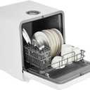 Countertop Dishwasher, Mini Dishwasher with Faucet & Manual Water Tank(5L) Modes Water Inlet, Compact with More Space Inside,6 Programs Ideal for RV & Apartments, No Hookup Needed