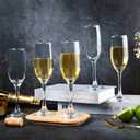 SHYRC Glass Champagne Flutes Set of 16, 6oz Classic Champagne Glasses, Sparkling Wine Glass, Champagne Flutes with Long Stem for Party, Wedding and Home - Clear