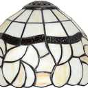 8-Inch Tiffany Style Lampshade Replacement, Pastoral Floral Stained Glass Lamp Shade Only for Table Lamps Pendant Lamp Wall Lights,Small hole