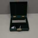 Travel Jewelry Case, Essentials for vacation, Portable Bangle Box with Mirror, PU Leather Small Watch Organizer for Rings, Earrings, Necklaces, Bracelets (Dark Green)