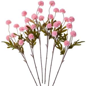 AWARDSEN 5PC Pink Fake Mums Flowers Artificial Chrysantnemum Flower Stem Mini Pompon Kiku Flower for DIY Bouquet Home Decor