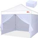 MASTERCANOPY Pop-up Canopy Sidewall Kit, 3 Sidewalls & 1 Doorwall Only (10x10,White)