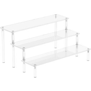 Aredpoook Acrylic Display Risers, 3 Tier Perfume Organizer Stand, Clear Cupcake Stand Holder, Large Shelf Risers for Figures, Dessert Shelves for Party, Display Shelf for Decoration and Organizer