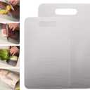 Stainless Steel Cutting Board, 2 PCS Cutting Boards for Kitchen, Stainless Non Stick Chopping Cutting Board for Meat Fruit & Vegetable (15.3 x 11, 13.4 x 9 in)
