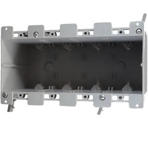Cantex 3012631 68 cu. in. Old Work Rectangle PVC 4 Gang Outlet Box Gray