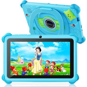 Kids Tablet, 7 inch Tablets for Kids, 32GB Toddler Tablet with Case Included, Parental Control, Dual Camera, GMS, WiFi (Blue)