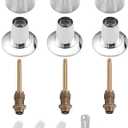 Bathtub& Shower 3-Handle Remodel/Rebuild Trim Kit Replacement for Price Pfister Verve, 3 Knob Metal HandleChrome