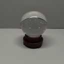 150mm/6inch Clear Crystal Ball with Wooden Stand Fortune Teller Mystical Quartz Ball Photography Props FengShui Divination Spheres