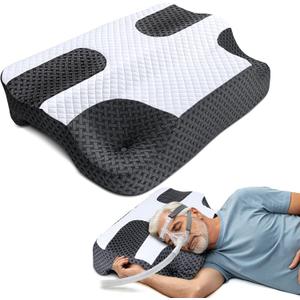 SAHEYER CPAP Pillow for Side Sleeping, CPAP Nasal Pillows for All CPAP Masks Users to Reduce Air Leaks Masks Pressure, Neck Support Pillows for Sleeping for Neck Pain Relief, L 23.7x W 14x H 3.9/5 inch