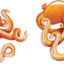 Beistle Set of 2 Jointed Octopus Photo Prop Backdrops, 32"- Under the Sea Nautical Wall Decorations, Ocean Party Cut Outs