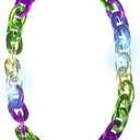 Windy City Novelties 36" Jumbo Link LED Plastic Necklace - Fun Light-Up Accessory for Mardi Gras, St. Patrick's Day, and Party Events (Purple/Green/Gold)