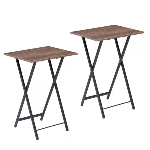 VECELO KHD-XF-DST01-CFE Foldable TV Tray Portable Wooden Snack Table