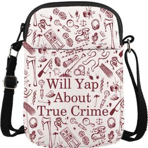 True Crime Lover Gift Serial Killer Gift Will Yap About True Crime Crossbody Bag for Crime Show Fans
