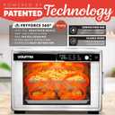 Gourmia French Door Air Fryer Oven - 37 Qt Large Capacity Convection Toaster Oven, FryForce 360, Digital Display, 12 Cooking Presets, Dehydrate, Fits 13 Pizza, Dishwasher-Safe, Stainless Steel