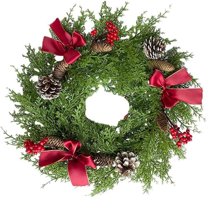 Alipher Christmas Garland Artificial Pine Needle Garland Christmas Decoration Garland Handmade Christmas Teardrop Swag Christmas Wreath for Christmas Decor (Wreath)