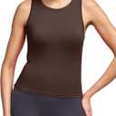 Alaroo Workout Tops for Women Sleeveless Racerback Tank Tops (Brown, XL)