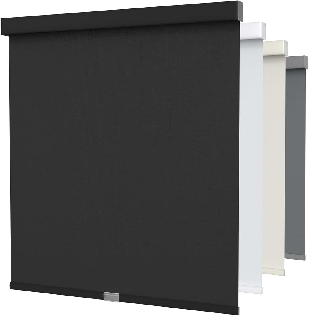 MYshade Cordless Blackout Roller Shades for Windows with Valance, Thermal Insulated UV Blocking Fabric, Cordless Window Blinds for Bedroom & Living Room, Easy Install, 35.5" W x 72" H, Black
