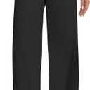 HeSaYep Women's Wide Leg Sweatpants Workout Lounge Pants Fold Over Low Rise Yoga Pants (Black, XS)