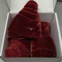 24 Yards Christmas Velvet Wrapping Ribbon, 8 Roll Silk Frayed Handmade Velvet Ribbon for Wedding Bouquet Invitation Christmas Wreaths Decor Gift Wrapping Cards DIY (Burgundy Red)