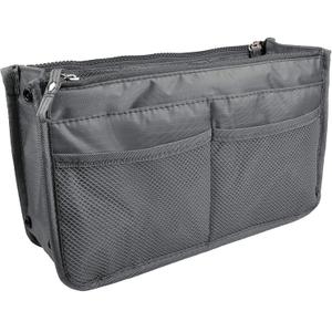 Vercord Updated Purse Handbag Organizer Insert Liner Bag in Bag 13 Pockets Grey Large