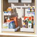 Under Sink Organizer, Bathroom Counter Organizer, 2 Packs 2-Tier Metal, Under Cabinet Storage, Makeup Storage, Adjustable Height & Slide-Out Drawer for Kitchen Bathroom, White