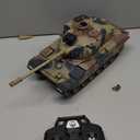 1:18 RC Tank, 2.4Ghz US M60 Remote Control Tank Model Toys, Battle Army Toy with Recoil Smoke, Sound and Lights, Military RC Vehicle for Adults and Kids That Shoots BBS and Water Bombs (Yellow)