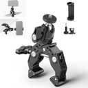 Neewer Super Clamp with Ballhead, Cold Shoe, Phone Holder and Action Camera Mount Adapter for Flat/Round Surface Compatible with GoPro DJI iPhone 15 Pro Max, ST87