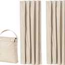 Portable Blackout Curtain Shade with Suction Cups, 50" x 78", 2-Pack, Beige