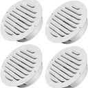 4" Round Soffit Vents White Stainless Steel Soffit Vents Wall/Ceiling Vent Cover with Mesh Screen for Bathroom, Dryer, & Attic4 Pack)