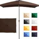 Ayge 6.5x10FT Rectangular Patio Umbrella Outdoor Table Umbrella w/Push Button Tilt & Crank Rectangle Market Umbrella UV Protection for Garden,Deck,Lawn,Yard & Pool