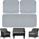 3 Pack Outdoor Patio Seat Cushions Replacement Covers Fit for 4 Pieces 4-Seater Wicker Rattan Patio Conversation Set Loveseat Chair Couch (36*18-1PC+36*18-2PC, Blue Grey)