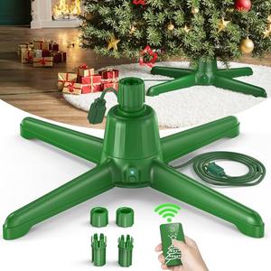 2025 Upgrade Rotating Christmas Tree Stand, UL Certified Adjustable Tree Stands with Remote Control for Up to 7.5ft 90lb Artificial Tree, Durable 3 Light Outputs with Up to 625 Watts of Power