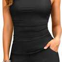 Tankini Swimsuits with Shorts - Two Piece Swimsuits Tummy Control Bathing Suits with Pockets (X-Large, Black)