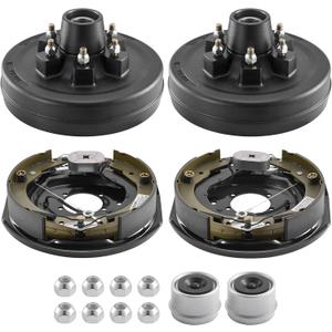 VEVOR Electric Trailer Brake Assembly, 12 x 2 Inch, 1 Pair Self-Adjusting Electric Brakes Kit for 6000 lbs Trailer Axle, Backing Plates for Braking System Part Replacement, Fit for Trailers, RVs