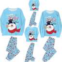 Christmas Pajamas for Family Christmas Family Matching Outfits Long Sleeve Family Jammies Matching Holiday Pajamas (Blue)