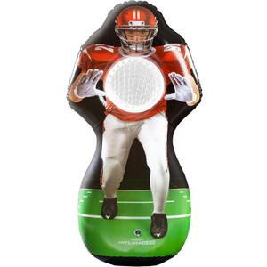 GoSports Inflatable Football Challenge - Includes 4 Rubber Footballs, Ball Pump, and Scoreboard - Inflatable Receiver Touchdown Toss Game