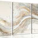 3Pcs Gold Abstract Marble Canvas Wall Art Modern Grey and Gold Fluid Painting Picture Wall Decor neutral Marble Poster Print Artwork for Bedroom Living Room Office Hotel Home Decoration