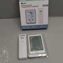 Indoor Outdoor Thermometer Hygrometer Wireless Weather Station, Temperature Humidity Monitor Battery Powered Inside Outside Thermometers with 330ft Range Remote Sensor and Backlight Display (White+Grey)