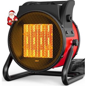 Outdoor Heaters for Patio, 1500W Outdoor Space Heater with 3S PTC Fast Heating, 3-Mode Electric Patio Heater for Greenhouse, Garage, Deck & Patio, Overheat Protection Red