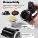 K Cup Coffee Maker, Single Serve Hot & Iced for K-Cup & Grounds | 52oz Removable Reservoir, Single Cup Coffee Maker with Bold Setting, 6-14oz Brew Sizes, Reusable Filter, Compact Design, Gray