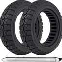 TOCBEUU 9.5x2.5-6.1 Solid Tires for Electric Scooter, Off-Road Replacement Wheels, Tubeless Rubber Tyre for NIU KQi3 Pro/Max/Sport Electric Scooter- Black(2PCS)