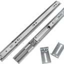 LONTAN 16 inch Heavy Duty Soft Close Drawer Slides 1 Pair 3 Fold Full Extension Ball Bearing Drawer Glides Side Mount Cabinet Rails with Rear Mounting Brackets 100lb Capacity