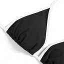 Tempt Me Women Plus Size Triangle Bikini Sets String Two Piece Halter Swimsuits with Tie Side Bottom (Black, L)