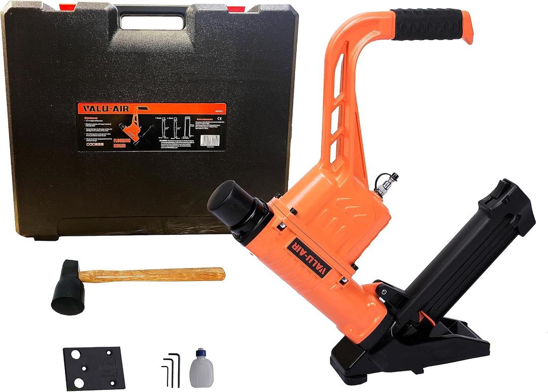 Valu-Air 9800RC 3-in-1 Flooring Cleat Nailer and Stapler for 16-Gauge T & L Cleats and 15.5-Gauge Flooring Staples from 1-1/2 to 2